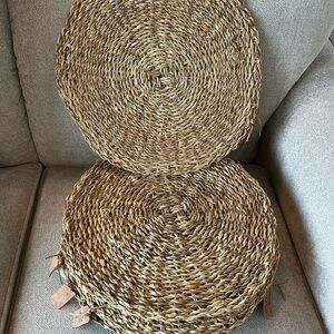 Woven Water Hyacinth Round Placemats - Natural